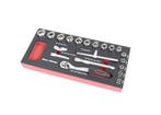 TM 20 Delige 3/8 doppenset foam carbon look inlay, Auto diversen, Autogereedschap, Verzenden, Nieuw