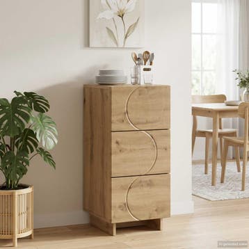 vidaXL Dressoir Artisanaal eiken 33.5 x 34.5 x 75 cm Bewerkt, Verzenden, Nieuw