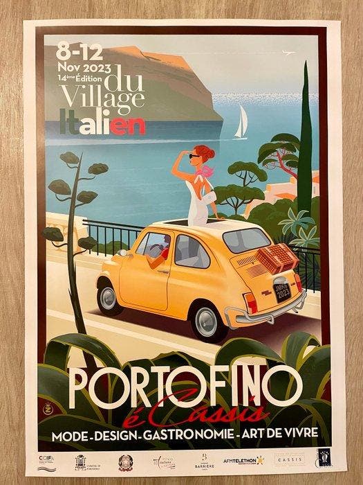 Monsieur Z - Portofino - Viva La Vespa - Année 2023, Antiquités & Art, Art | Dessins & Photographie