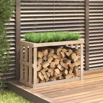 vidaXL Houtblokhouder 108x52x74 cm massief grenenhout, Verzenden