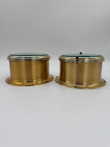 August Schatz Ships barometer (2) - Messing, Glas - Vintage