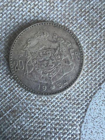 België. Albert I (1909-1934). 20 Francs 1934 (Dutch text)
