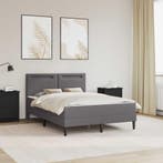 vidaXL Bedframe met LED-stripverlichting Grijs 160 x 200 cm, Verzenden, Nieuw