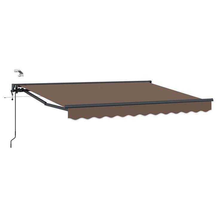 vidaXL Elektrisch Uitschuifbare Zonneluifel Taupe 4,5 × 3 m, Tuin en Terras, Zonneschermen, Nieuw, Verzenden