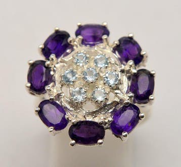 Sans prix de réserve - Bague Argent 925 - Améthyste et