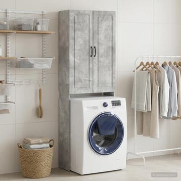 vidaXL Toiletkast UTRECHT Betongrijs 66 x 25,5 x 190 cm, Huis en Inrichting, Verzenden, Nieuw
