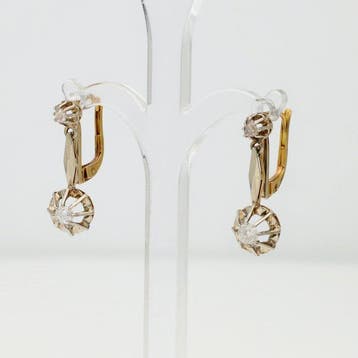 Boucles doreilles - 14 carats Or jaune, Or blanc Diamant, Nieuw