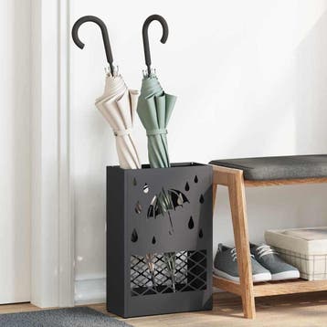 vidaXL Regen Paraplu Stand Zwart 28 x 12 x 41 cm Staal, Verzenden