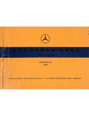 1958 MERCEDES BENZ 220 SE ONDERDELENHANDBOEK MULTI