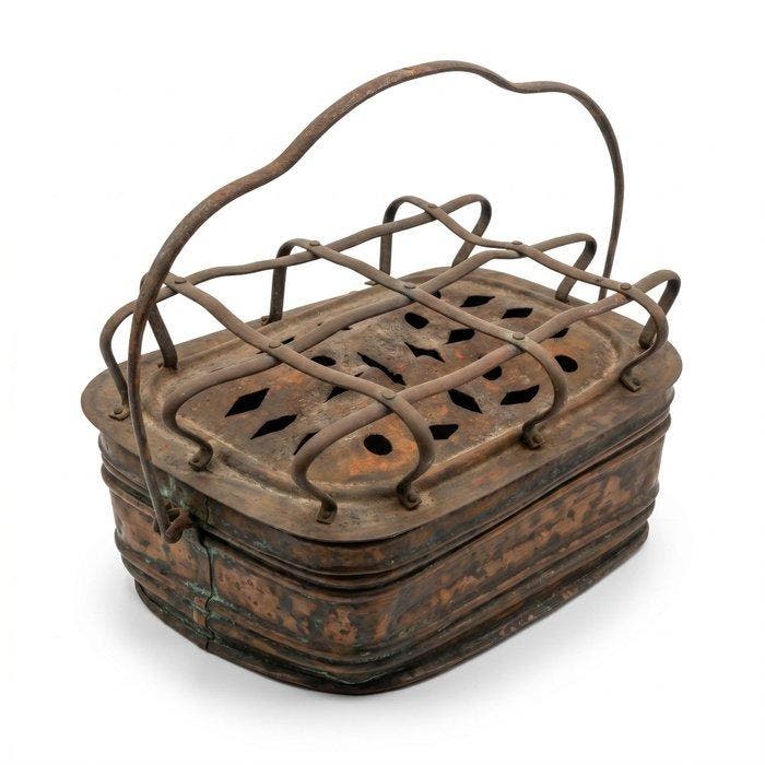 Vuurpot - Antieke scaldino Portabrace in messing, Antiek en Kunst, Curiosa en Brocante