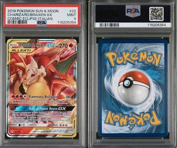 Pokémon - 1 Graded card - Charizard, Braixen 22/236 Foil,, Hobby en Vrije tijd, Nieuw