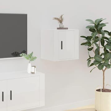 vidaXL Tv-wandmeubel 40x34,5x40 cm hoogglans wit, Huis en Inrichting, Kasten |Televisiemeubels, Verzenden, Nieuw
