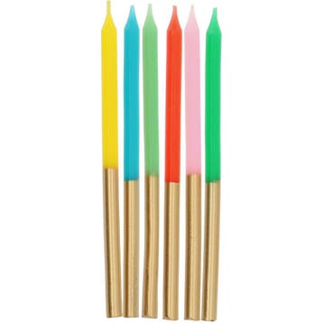 Kaarsjes Retro Gekleurd 10cm, Verzenden, Nieuw