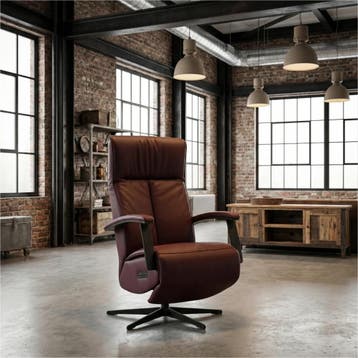 Leren elektrisch relaxfauteuil Pure - Toledo Bordeaux, Maison & Meubles, Ophalen of Verzenden