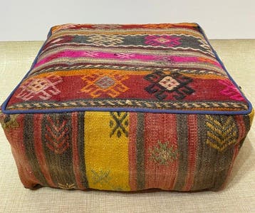 Kelim Poef - Kelim - 48 cm - 48 cm