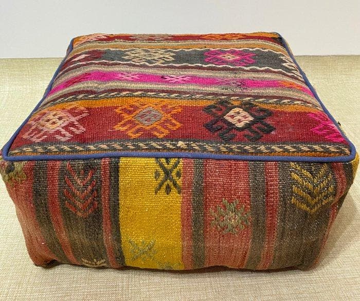 Kelim Poef - Kelim - 48 cm - 48 cm, Maison & Meubles, Ameublement | Tapis & Moquettes