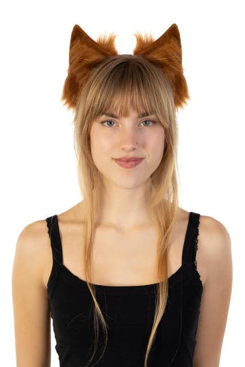 KIMU® Haarband Furry Oortjes Bruin Kat Poes Vos Diadeem Dons, Ophalen of Verzenden, Nieuw
