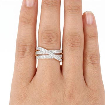 Ring - 14 karaat Geel goud - 0.78ct. tw. Diamant, Nieuw