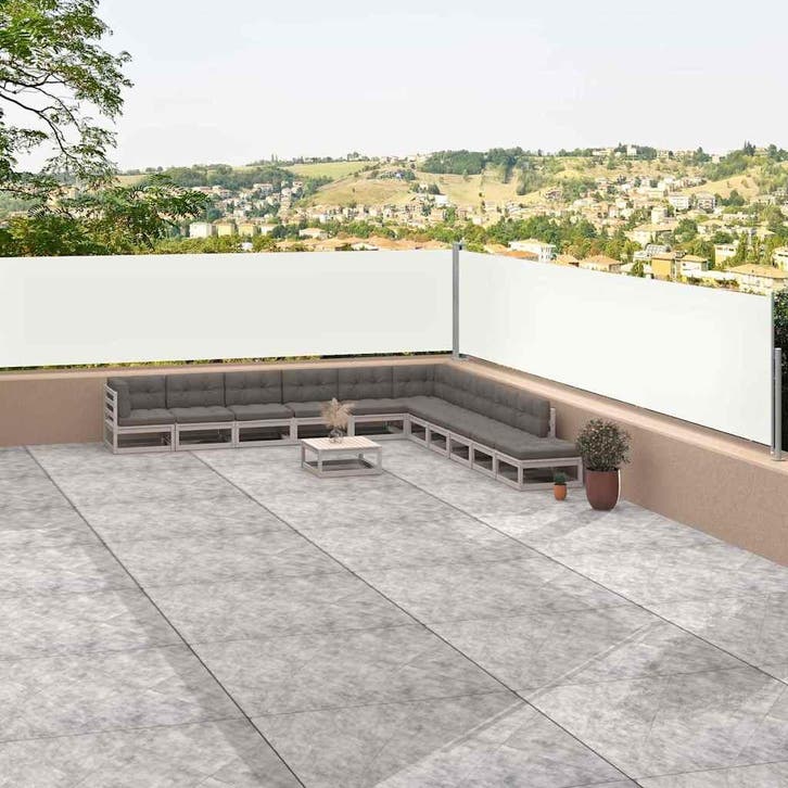 vidaXL Windscherm uittrekbaar 117x1200 cm crèmekleurig, Tuin en Terras, Parasols, Nieuw, Verzenden
