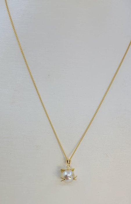 Ketting met hanger - 18 karaat Geel goud Parel - Gouden, Bijoux, Sacs & Beauté, Bijoux anciens