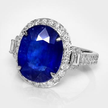 Zonder minimumprijs - Ring - 18 karaat Witgoud, IGI 9,33 ct