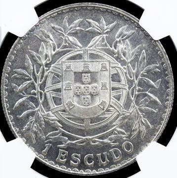 Portugal. Republic. 1 Escudo 1916 - NGC - MS 62 - Escassa -, Postzegels en Munten, Munten | Europa | Niet-Euromunten