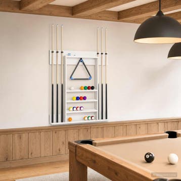 vidaXL Biljartkeu-stand Bewerkt hout 93 x 12 x 103 cm, Sports & Fitness, Billards & Billards américains, Verzenden