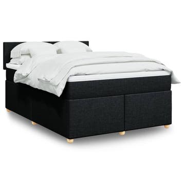 vidaXL Boxspring met matras stof zwart 140x190 cm, Verzenden, Nieuw