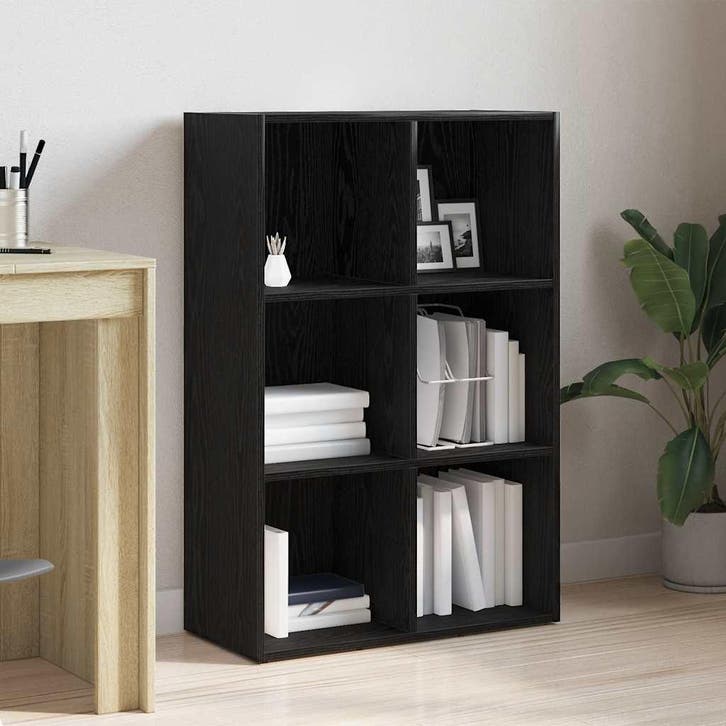 vidaXL Boekenkast Zwart Eiken 66x30x98 cm Engineered Wood, Huis en Inrichting, Kasten | Boekenkasten, Nieuw, Verzenden