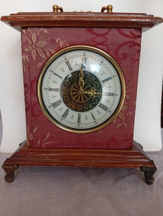 Pendule - Hout, Glas, stof - 1960-1970, Antiek en Kunst, Curiosa en Brocante