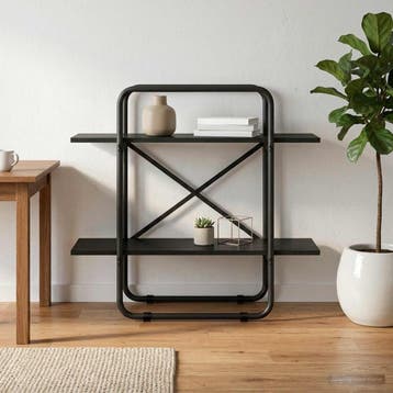 vidaXL Boekenplank 2-laags 80 x 35 x 70 cm PB Zwart eiken, Verzenden