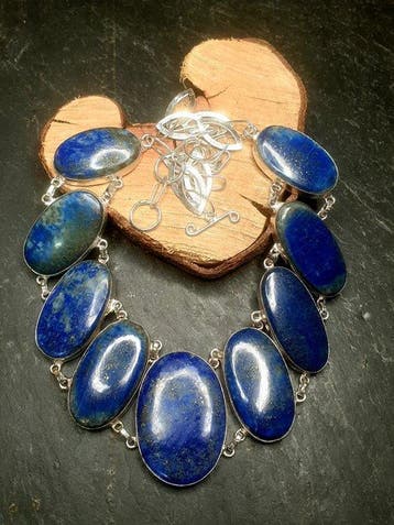 Royal Gold Lapis Lazuli - Collier ras du cou