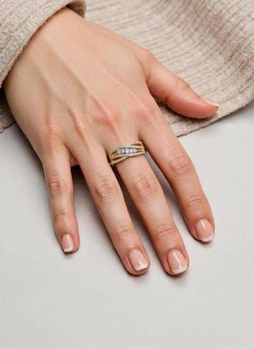 Ring - 14 karaat Geel goud, gerhodineerd - 0.74ct. tw.