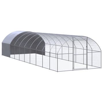 vidaXL Kippenren 3x10x2 m gegalvaniseerd staal, Verzenden