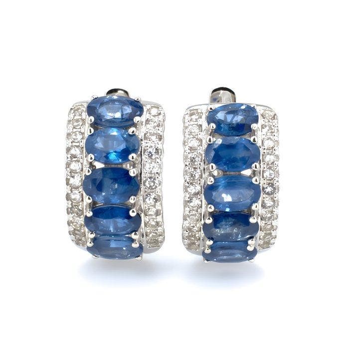 Sans prix de réserve - Boucles doreilles Plaqué or Saphir -, Handtassen en Accessoires, Oorbellen