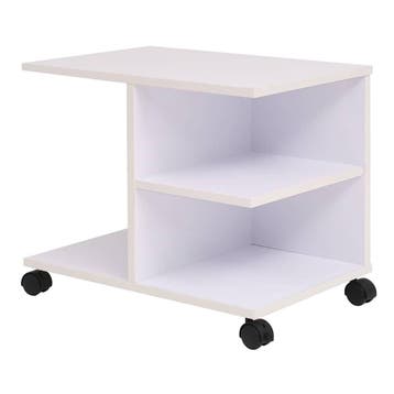 vidaXL Plankenkast verrijdbaar 50x35x42 cm wit, Verzenden, Nieuw