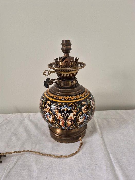 Gien - Lamp - Verguld messing, Antiek en Kunst, Antiek | Overige Antiek