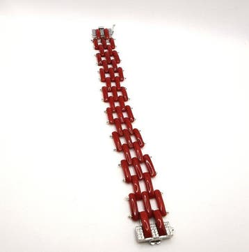 Bloedkoraal - Zilver - Armband - handgemaakt