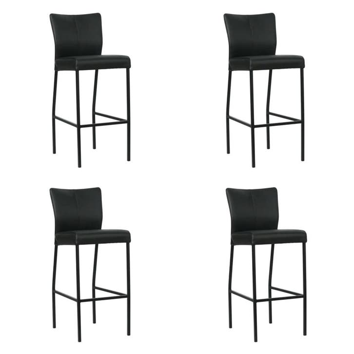 Set van 4 Leren barkrukken Revolt hoog - Toledo Nero, Huis en Inrichting, Barkrukken, Nieuw, 1 kruk, Leer, 90 cm of meer, Ophalen of Verzenden