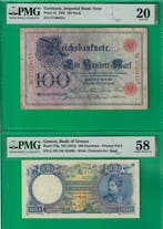 Monde. - 6 banknotes - all graded - various dates (Sans prix