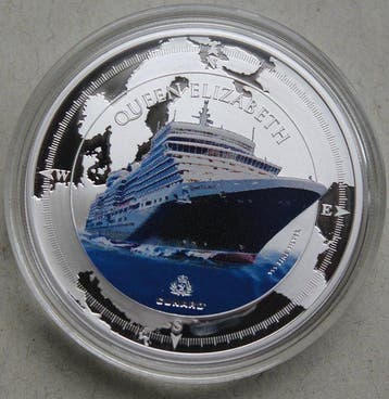 Pitcairn. 2 Dollars 2013 Cunard Lines / Ship Queen