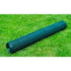 vidaXL Kippengaas 25x1 m met PVC-coating groen, Verzenden