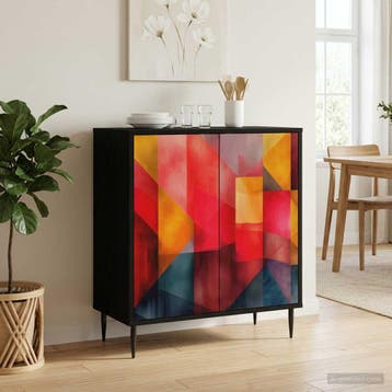 vidaXL Dressoir HEESCH Zwart eiken 69 x 33 x 76 cm Bewerkt, Verzenden, Nieuw