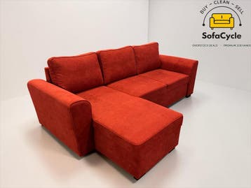 Hoekzetel rood in stof met slaapfunctie – overstock, Huis en Inrichting, Verzenden, Nieuw