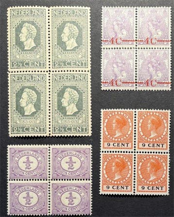Nederland 1899 - diverse blokken - NVPH 50 (4x), 51 (2x), 59