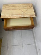 Table de chevet - Marbre, Bois, Laiton, Antiquités & Art