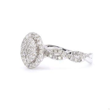 Statement ring - 14 karaat Witgoud - 0.56ct. tw. Diamant