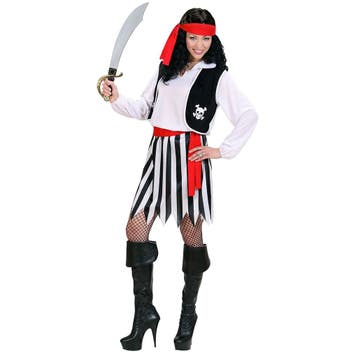 Piraat Jurk Zwart Wit Dames, Kleding | Dames, Verzenden, Nieuw