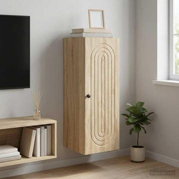 vidaXL Wandkast Sonoma Eiken 33 x 34,5 x 90 cm Bewerkt hout, Verzenden, Nieuw
