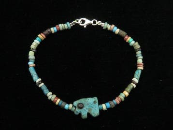 Égypte ancienne Bracelet en faïence composé de perles de